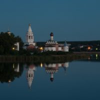 Изготовление куполов на Свято–Троицкий Островоозерский монастырь ночью